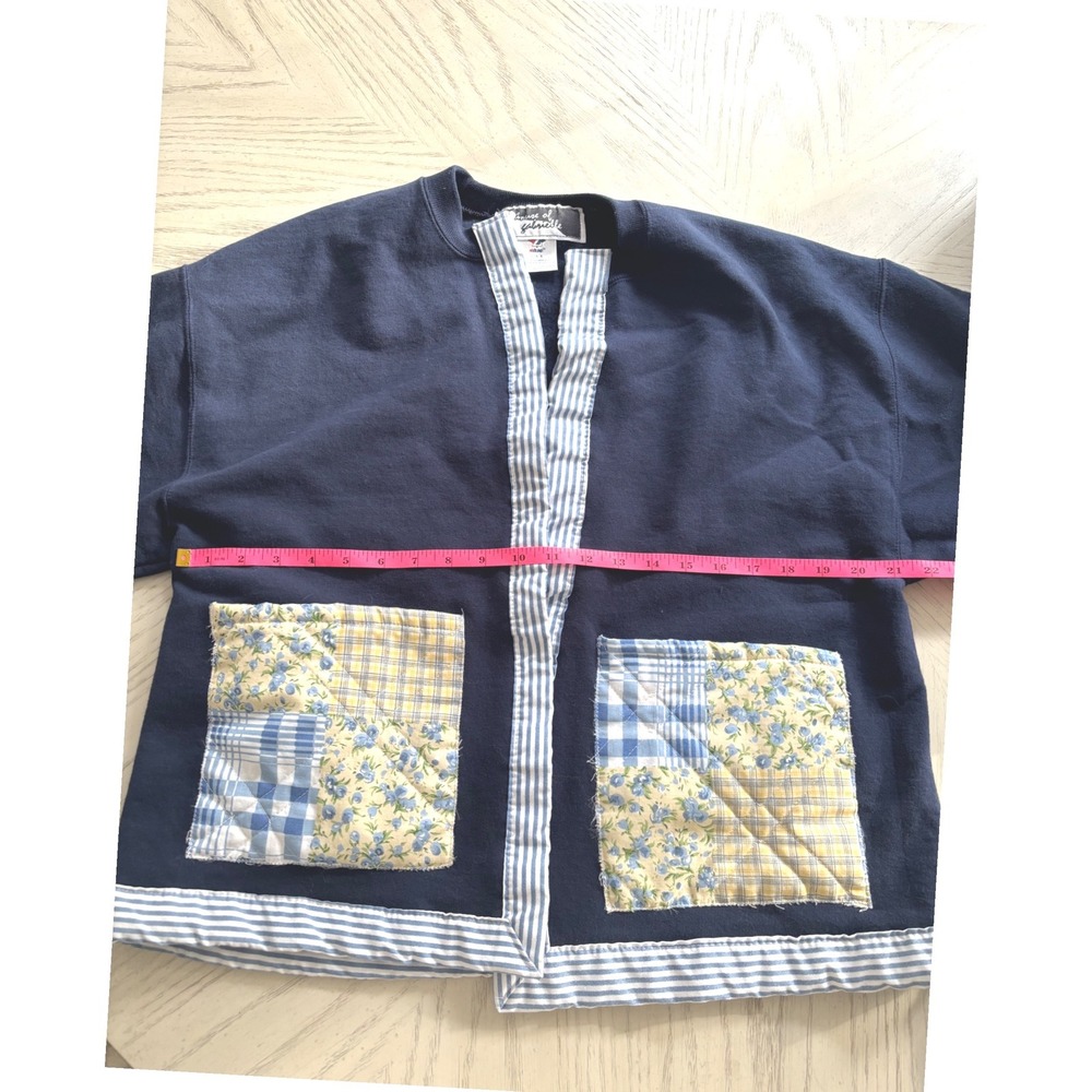 Vintage House of Gabrielle Patchwork Haori Jacket - Navy & Mixed Prints Size L - Picture 6 of 9